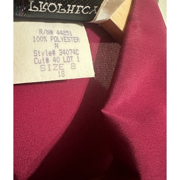 Vintage Sz 8 Prophecy Women's Blouse Magenta Flower Collar Hidden Button Up - Picture 6 of 6